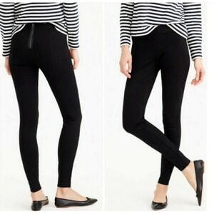 J. Crew Pixie Pant 2 Black Skinny Legging Rear‎ Zip Black High Waist Career